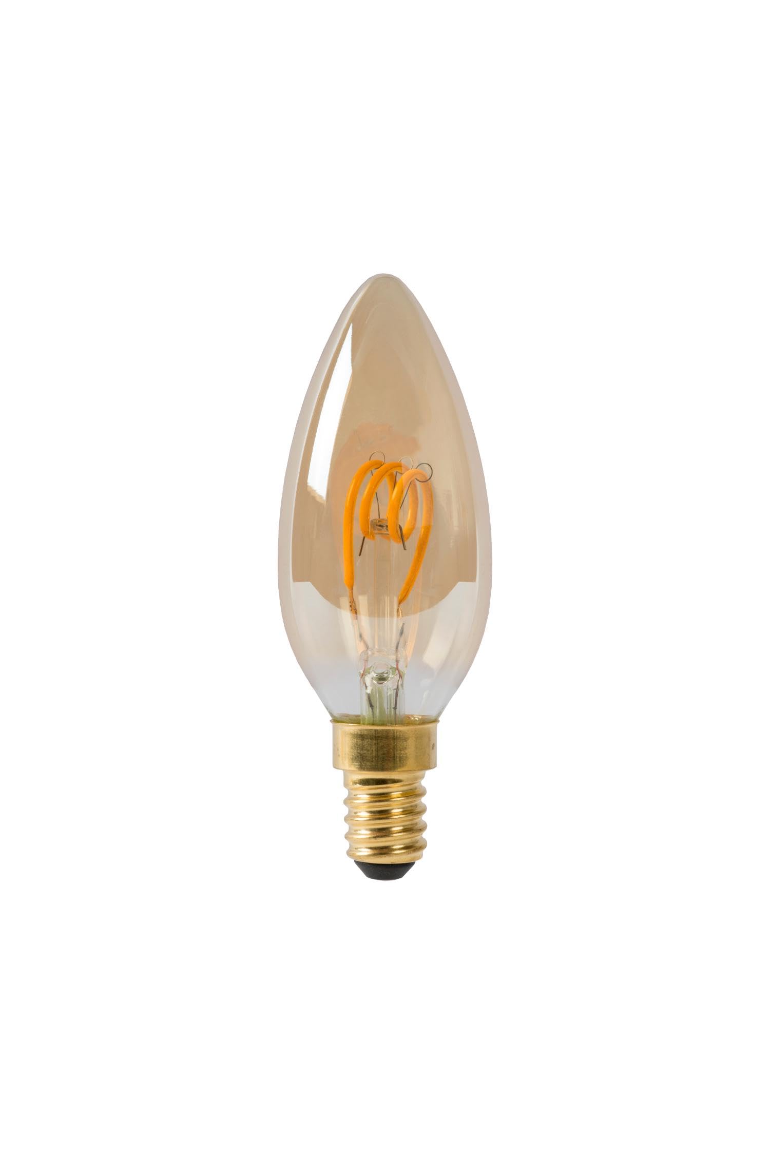 Lucide LED Bulb - Filament Bulb - diameter 3,5 cm - LED Dim. - E14-1x3W 2200K - Amber - Image 2