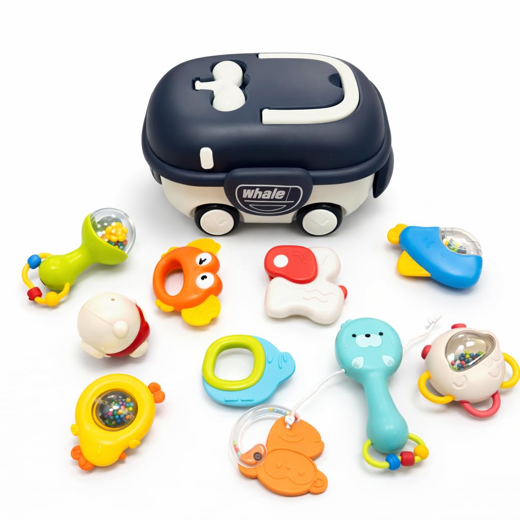 Amazon | REMOKING ベビー ガラガラ ラトル おもちゃ 12点セット 収納