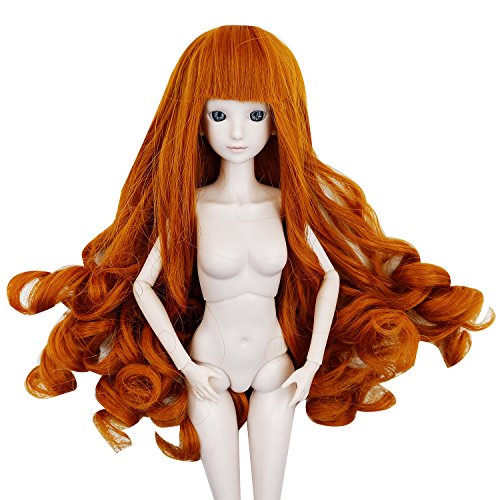 EVA BJD 4inch 5inch Toy Hair Wigs for 1/6 Barbie Doll Wigs & BJD Doll Wigs Flexible Accessory (Orange Red)