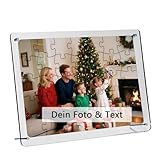 Personalisiert Bilderrahmen Selbst Gestalten Puzzle 35 Teile Fotopuzzle mit Eigenem Foto Text Namen, Fotorahmen Individuelles Puzzlerahmen Geschenk für Erwachsene Jungen Mädchen Kinder (30 x 20 cm)