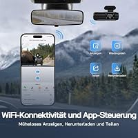 WOLFANG Dashcam Auto Vorne Hinten, 4K+1080P Wi-Fi Dash Cam, Ultra-Nachtsicht, Dual Auto Kamera mit 70°-Weitwinkel, WDR, 24 Std. Parkmodus, G-Sensor, Loop-Aufnahme – Ansicht 7