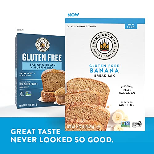 King Arthur, Gluten Free Banana Bread + Muffin Mix, Gluten-Free, Non-Gmo Project Verified, Certified Kosher, 16 Ounces #TOP4
