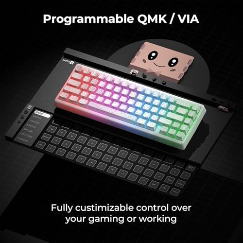 HITIME x XVX M67 무선 60% 키보드, QMK/VIA 지형 게이밍 키보드, 트라이 모드 토키 크리미 기계식 키 보드, 핫 스왑 가능한 개스킷 마운트 RGB IMD 기술 Win/Mac용(제이드스톤) — 사진 5