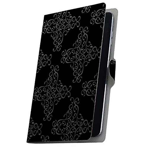 タブレット 手帳型 タブレットケース タブレットカバー カバー レザー ケース 手帳タイプ フリップ ダイアリー 二つ折り 革 ペイズリー ダマスク 花 000396 Fire HDX Amazon アマゾン Kindle Fire キンドルファイア Fi