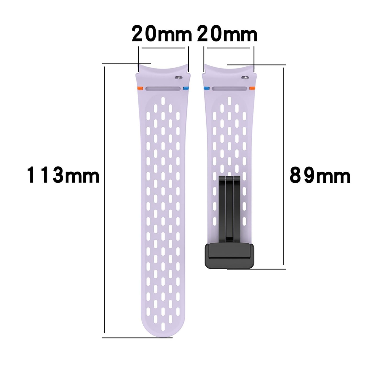 Correa de 20 mm para reloj 4, 5, Pro, 6, 7, 7LTE de 44 mm, 40 mm, correa clásica de silicona sin huecos