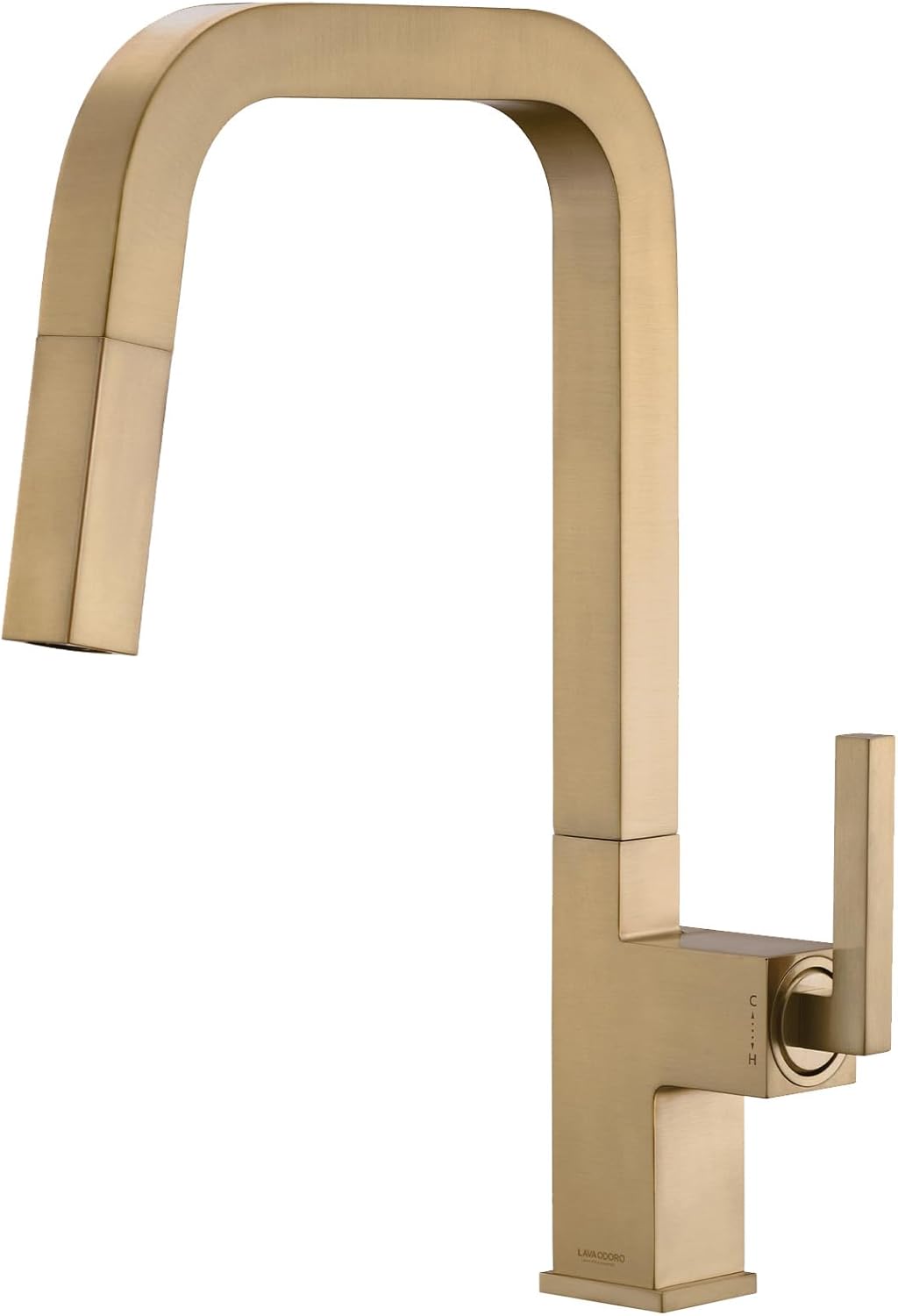 Lava Odoro Champagne Gold Kitchen Faucet with Pull Down Sprayer, Bronze Gold Single Handle Kitchen Sink Faucet, 1 Hole Faucet for Kitchen Sink with Magnetic Docking Spray Head and Deck Plate KF182-CB