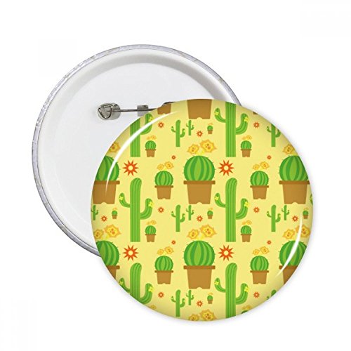 Badge cactus de décoration ronde en métal multicolore taille S
