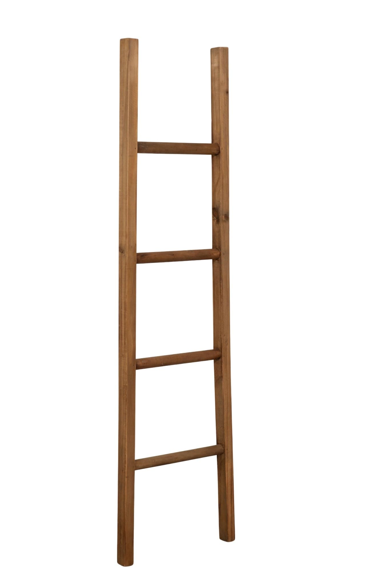 Biscottini Porta asciugamani in legno da terra 129x34,5x5 cm - Scala Appendi asciugamani da Parete - Scaletta Portasciugamani da Bagno Stile Moderno - Scala Decorativa Appendiabiti in legno massello