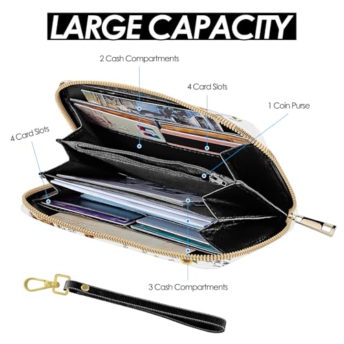 Womens Wallet, Highland Cow Wristlet Wallet For Women, Aesthetic Highland Cow Card Holder Purse With Zipper, Birthday Christmas Graduation Gifts For Women, Office Daily Purse4