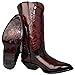 Men’s Genuine Leather Chameleon Design J-Toe Cowboy Western Boots - Burgundy (Burgundy, US Footwear Size System, Adult, Men, Numeric, Medium, 10.5)