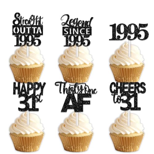30pcs Cure-Dent Paillette Noir Décoration 31e Anniversaire