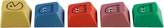 Cherry Proifile Pacman Five Dye PAC PBT Key caps Custom Sublimation keycaps for MX Mechanical Gaming Keyboard (Cherry Pacman 5 Keys)