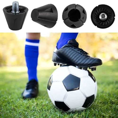 HJYIMYI Lot de 12 Crampons de Rechange pour Chaussures de Football, Crampons à Vis 13/16 mm, Nylon, Tête Métallique, pour Football et Rugby, Noir – vue 3