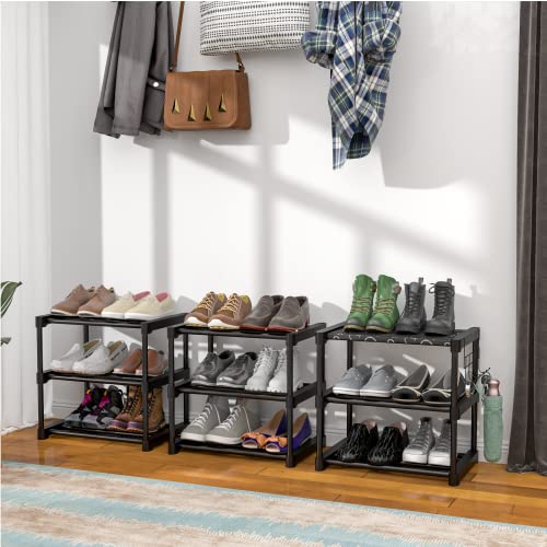 Greatsk 9 Tiers Shoe Rack 20-25 Pairs Sturdy Shoe Shelf, With Side Hooks, Shoe Rack For Entryway, Free Standing Shoe Racks, Metal Shoe Rack, Show Rack, Shoe Organizer, Shoe Rack For Closet #TOP4