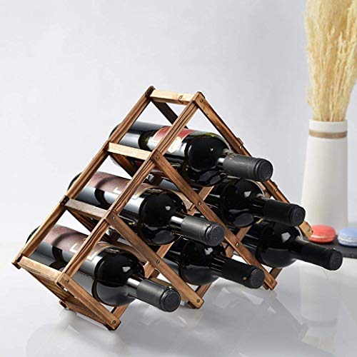 Soporte de vino de madera de pino pulida miniatura 1