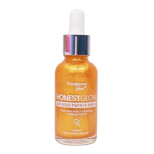 Suero de papaya de oro de 24 quilates HONEST GLOW para piel transformada, 1.0 fl oz