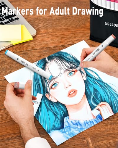 alcohol markers 80 colors dual tip art colored markers for adult coloring book painting drawing alcohol based with carrying case for adult kids