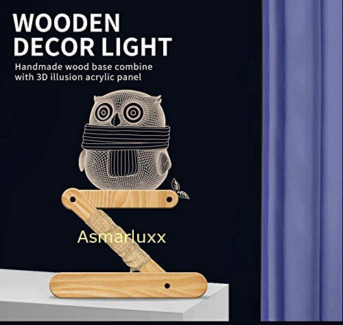 Preisvergleich Produktbild Illusion Holzsockel Eule Lampe handgemachte Faltung Acryl Panel Lampenschirm Flexible Lampe kann für Schreibtisch Dekoration Geburtstagsgeschenk verwendet Werden