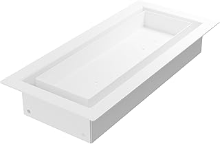 Fittes Framed Floor Vent [Luxe] - 4"x10" - White | Solid Steel, Minimalist Design, HVAC Compatible, Single Channel Airflow, Customizable with any flooring material, DIY Install