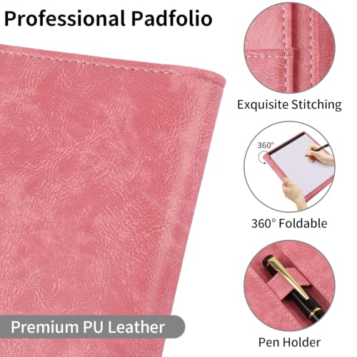 Image of Professional Padfolio Portfolio Binder, Faux Leather, Rose Gold