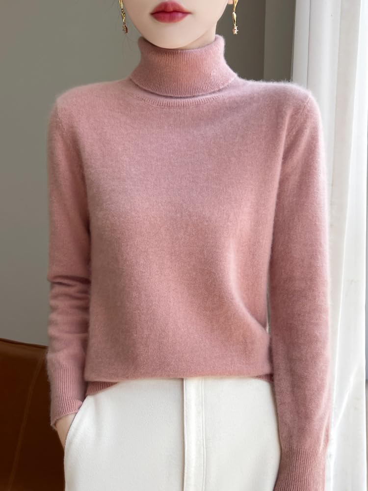 Maglioni da Donna Maglione Dolcevita da Donna in Pura Lana Merino Leggero Arrotolabile A Maniche Lunghe Senza Cuciture in Cashmere da Indossare A Strati per Autunno E Inverno