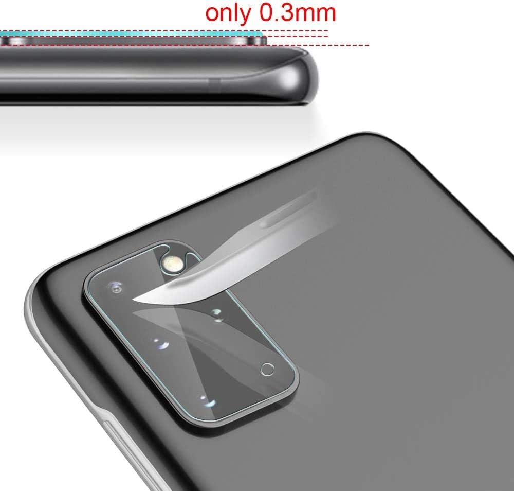 Tauri 2 Pack Flexible TPU Film Screen Protector + 2 Pack Camera Lens Protector Compatible for Samsung Galaxy S20 Plus 5G 6.7 - inch HD-Clear Bubble Free Clear