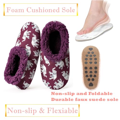 Slipper Socks for Women, Fuzzy House Slippers, Cozy Non-Slip Slippers for Women Indoor4