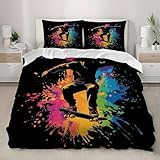 Juego de Ropa de Cama Skateboarding 3 Piezas Graffiti Colorido Funda Nórdica para Cama de 105 cm Juvenil Suave Microfibra Funda de Edredón 200x200 cm y 2 Fundas de Almohada 50x75 cm n.2319