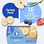 Gerber Purees 2nd Foods Veggie & Fruit Variety Pack, 8 Ounces, Box of 16 (Packaging May Vary) - Image 4