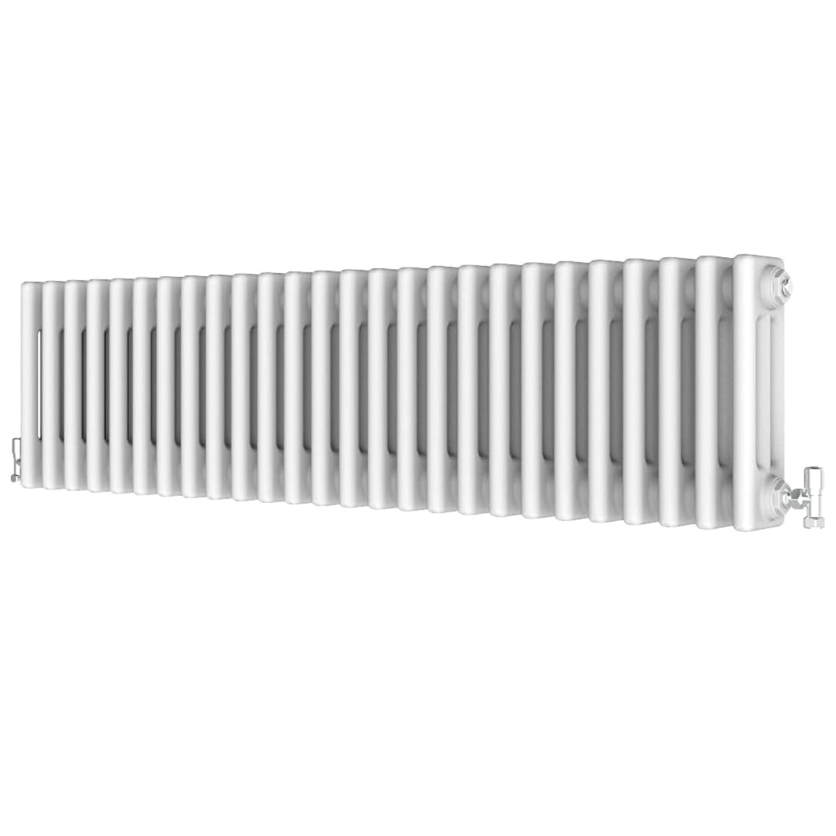 Radbliss Horizontal Traditional 3 Column Radiator 300x1190mm White Cast Iron Style Design RAD Central Heating