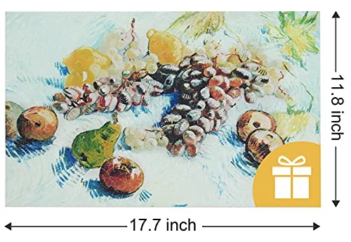Fruits Placemats Set Of 6, Wipeable Washable Vinyl Woven Place Mats Indoor For Dining Table, Outdoor Placemats For Patio Table, Heat Resistant Plastic Table Mats For Thanksgiving Christmas Decor #TOP5