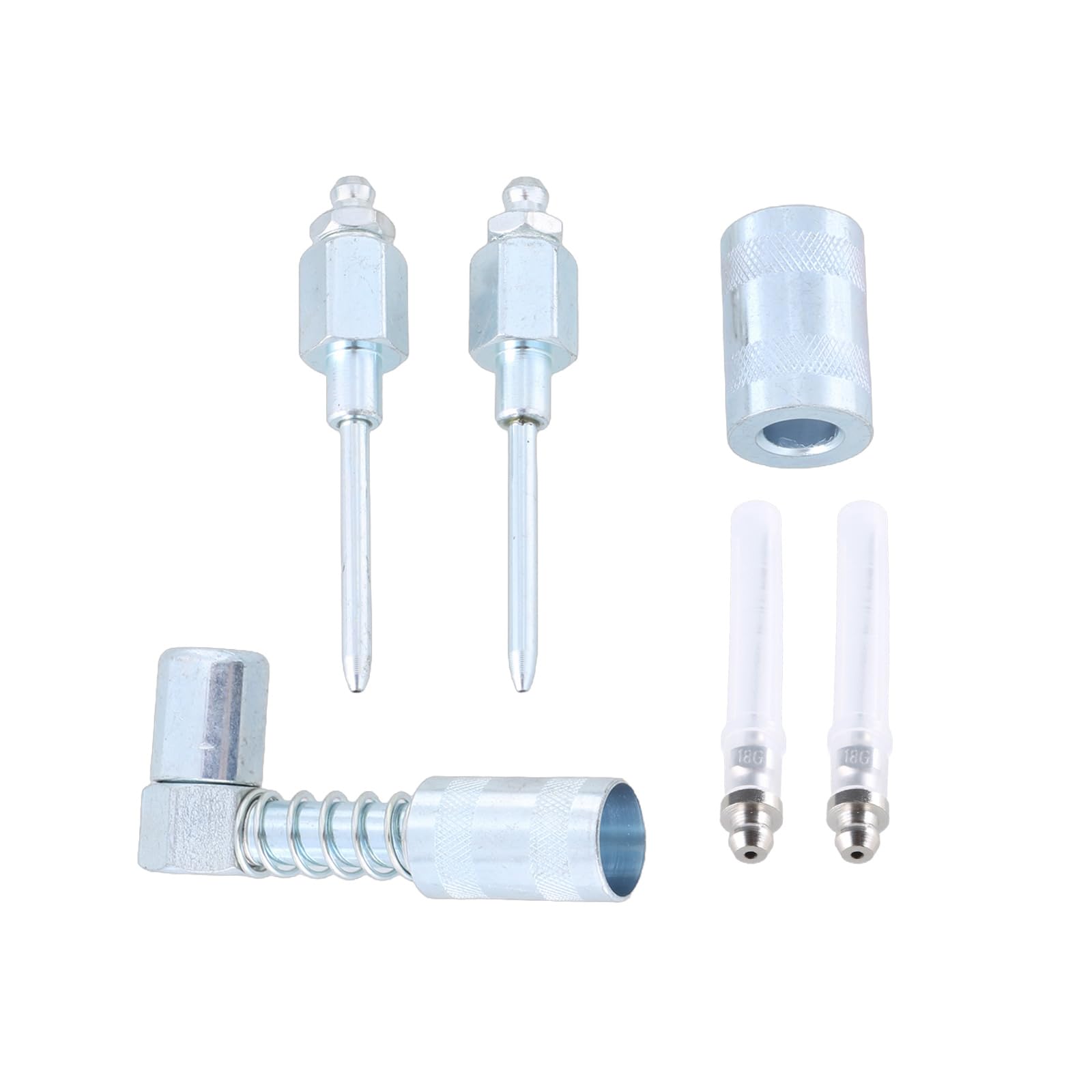 Tsophreniq 5Pcs Grease Needle Nozzle Kits Hardened Steel Bearing Injectors Dispenser Fitting Tool Carbon Steel Greaser Tips