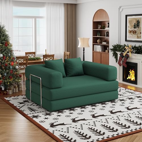 Folding Sofa Bed Convertible Corduroy Couch Queen Size Floor Slee...