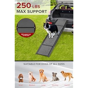   Extra-Long-67-Dog-Ramp-for-Car-Car-Ramps-for-Large-Dogs-with-non-slip-Soft-Surface-Folding-Pet-Ramps-for-Dog-to-Get-into-Car-SUV-Truck-Portable-Steps-for-Small-Medium-Large-Dogs-up-to-250LBS