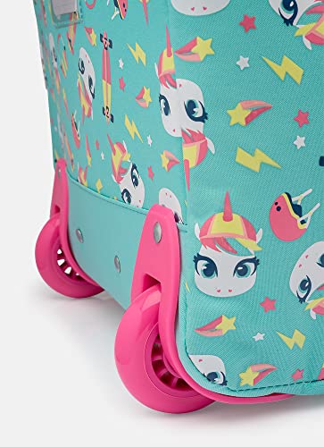 Mochila Escolar Pequena com Rodinha Unicórnio Skate - Puket