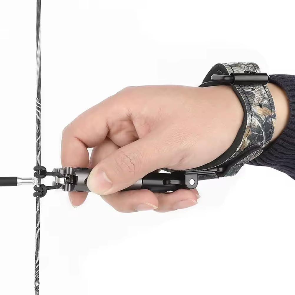 Bow Release for Compound Bow - Archery Release Trigger 360° Adjustable Wristband Release Aids for Hunting Shooting, Camouflage
