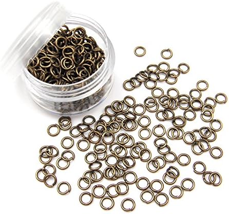 ALL in ONE 15 Gram/300pcs 4mm Antique Bronze Plated Open Jump Ring with 5 Gram Storage Box