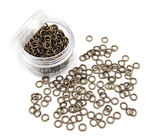 All In One 15 Gram/300Pcs 4Mm Antique Bronze Plated Open Jump Ring With 5 Gram Storage Box #TOP3