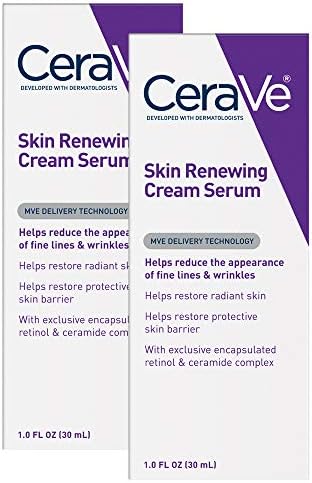 CeraVe Anti Aging Cream Serum | 2 Pack (1 Ounce Each) | Hydrating Serum for Radiant Skin | Fragrance Free