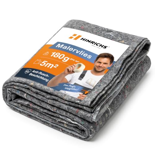 Hinrichs Malervlies 5m² 180g/m² - 1x5m Maler-Abdeckvlies mit...