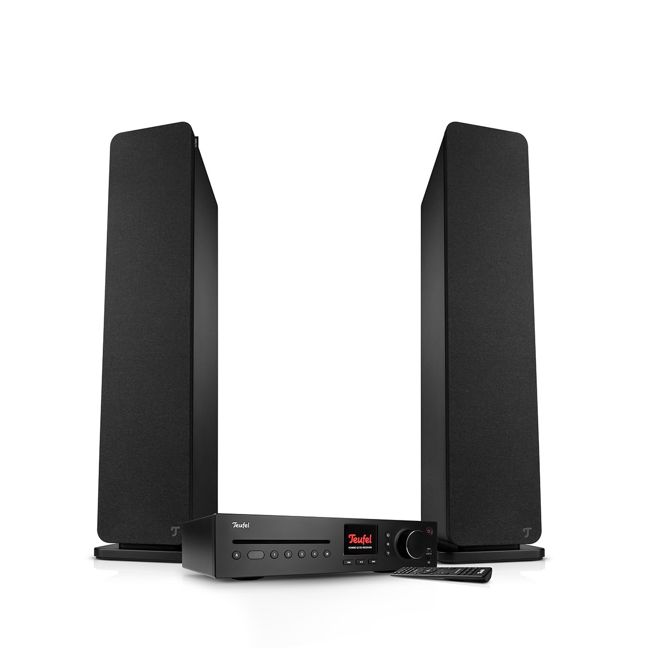 Teufel Ultima 40 Kombo 3 - Chaîne Hi-FI stéréo avec récepteur CD et Bluetooth, Wi-FI, LAN, Radio Dab+ FM, USB-C, HDMI Arc CEC, système à 3 Voies, Nombreuses possibilités de Connexion (Noir)