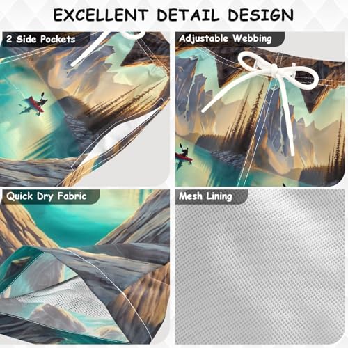 Heart Lake Blue Boys Swim Trunks Quick Dry Toddler Swimsuit Boy Board Shorts Swimwear Bathing Suits 3T3