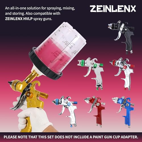 Image of Disposable Paint Gun Cups for Spray Gun, 13oz(400ML) 50 Liners Kit | 50 Pack Disposable Liners and Lids For HVLP & LVLP Automotive Spray Gun, Car Painting, and Furniture