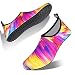 Mens Womens Water Shoes Barefoot Beach Pool Shoes Quick-Dry Aqua Yoga Socks for Surf Swim Water Sport (Colorful, 38/39EU)