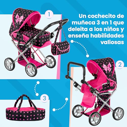 Cochecito de muñecas Kinderplay que se adapta a la estatura del niño 2