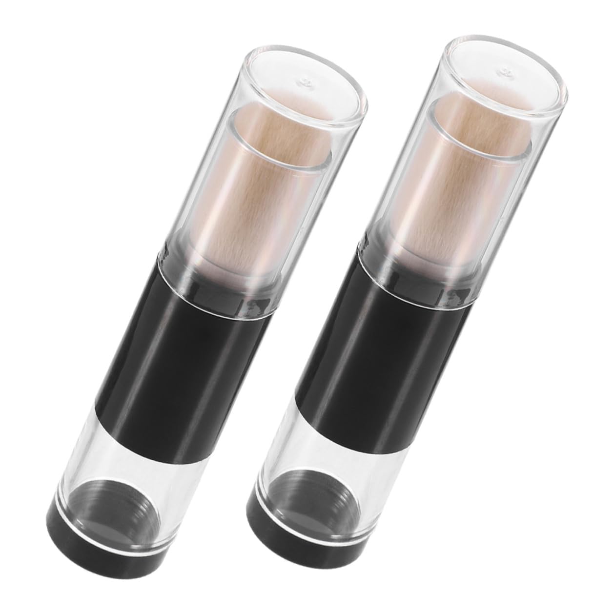 Toyvian Pennello Applicatore per Fondotinta in Polvere e Cipria Set da 2 Pennelli Cosmetici da Viaggio con Flacone Ricaricabile Testina Pulibile per Trucco Viso e Fard Controllo