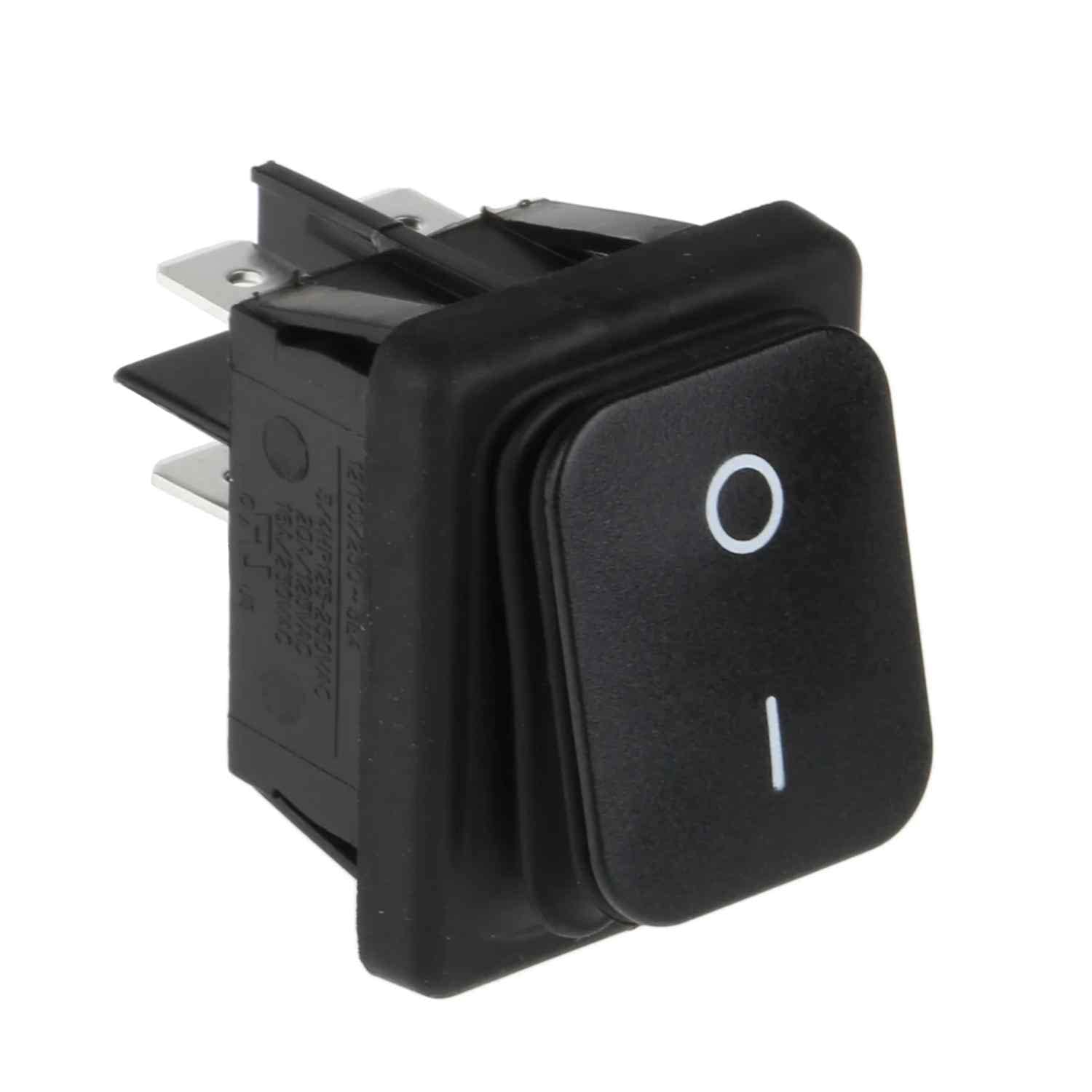 AUTOZOCO Interruttore a bilanciere impermeabile, interruttore a 2 posizioni, interruttore a 4 vie, IP67, ON-OFF DPST, 16 A 250 VAC / 20 A 125 VAC, nero