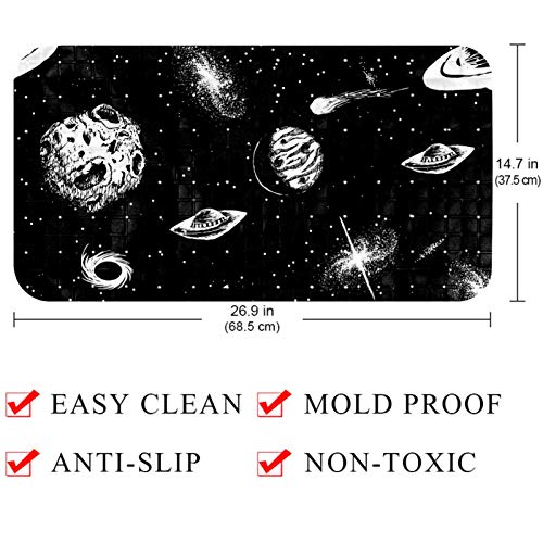 Alfombrillas de bañera para ducha ecológicas Bennigiry universo 27x14.5 antideslizante infantil 5