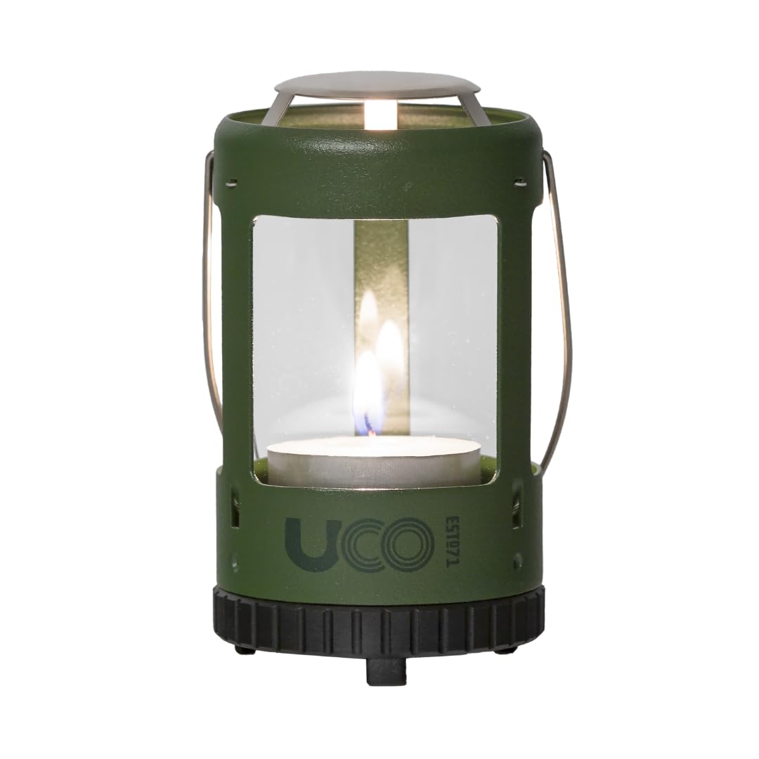 Uco 24359 - Linterna de Camping al Aire Libre, Kit de Mini Farol de Vela, Verde Bosque
