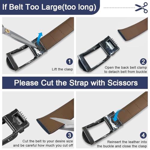 Image of GUSTAVE Belts for Men Western Cowboy PU Leather Men Belt Waist Engraved Waist Belts for Jeans 120cm /47in